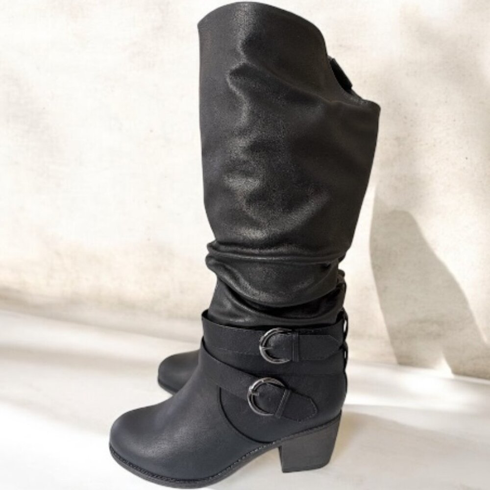 JOURNEE COLLECTION Black Late Boot - Size 7.5 M